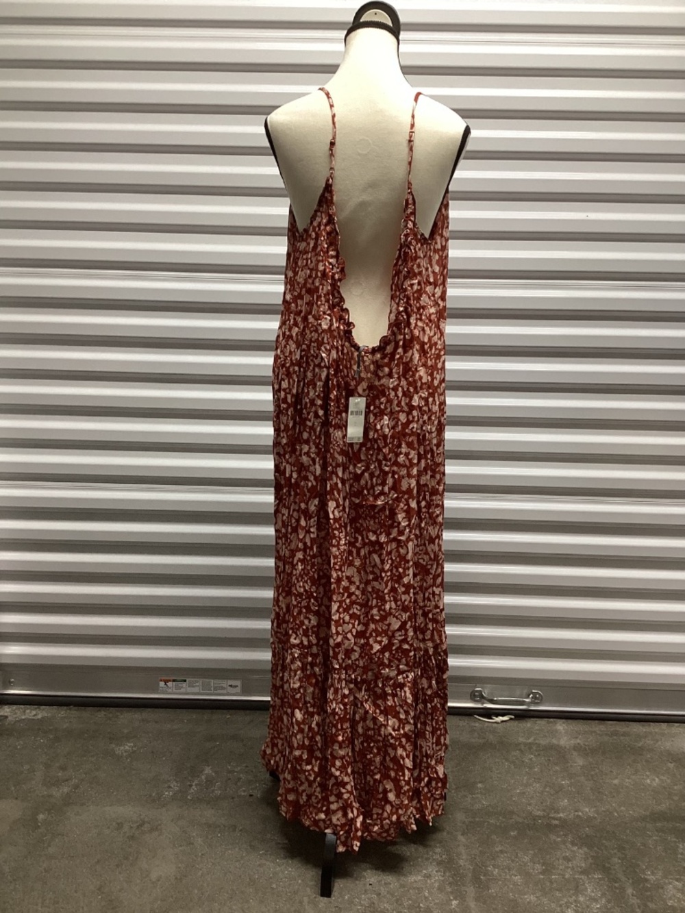 Anthropologie Vallea Flounced Maxi Lounge Dress, Size L NWT - Picture 4 of 5